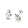 Women's Titanium Steel Geometric Shell Pearl Earrings With Electroplated Fashion Minimalist Design