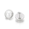 Women's Titanium Steel Geometric Shell Pearl Earrings With Electroplated Fashion Minimalist Design