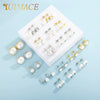 Women's Titanium Steel Geometric Shell Pearl Earrings With Electroplated Fashion Minimalist Design
