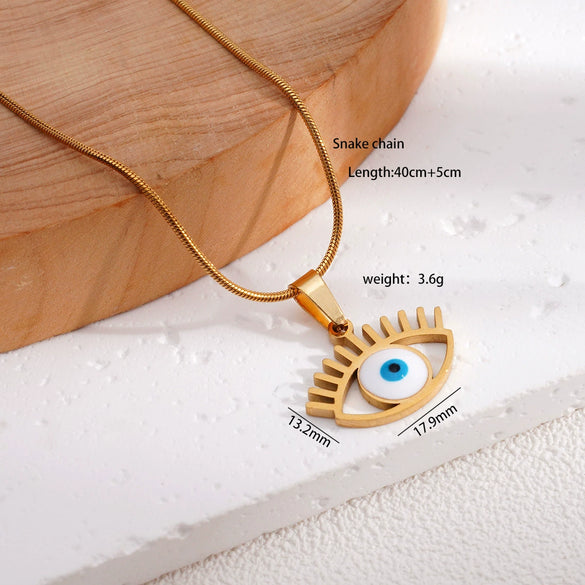 Women's Titanium Steel Geometric Snake Bone Chain Clavicle Necklace With Electroplating Treatment