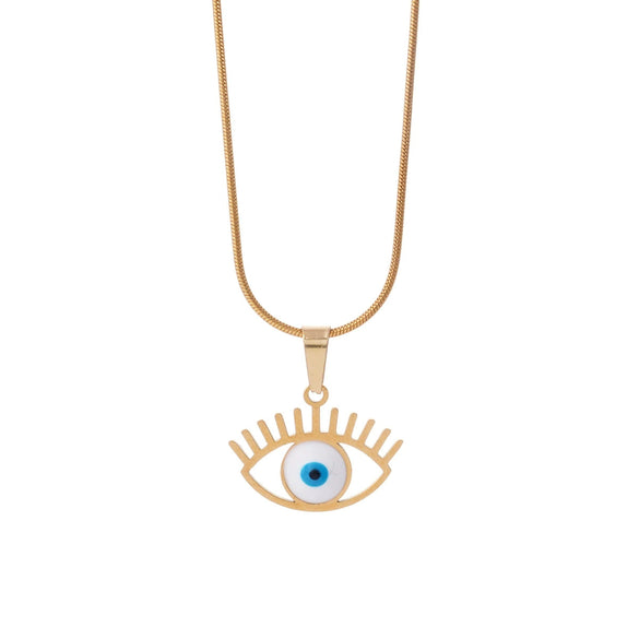 Women's Titanium Steel Geometric Snake Bone Chain Clavicle Necklace With Electroplating Treatment
