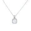 Women's Titanium Steel Geometric Square Necklace Set With Diamonds Mixed Gemstone Setting