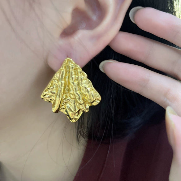 Women's Titanium Steel Geometric Stamped Earrings