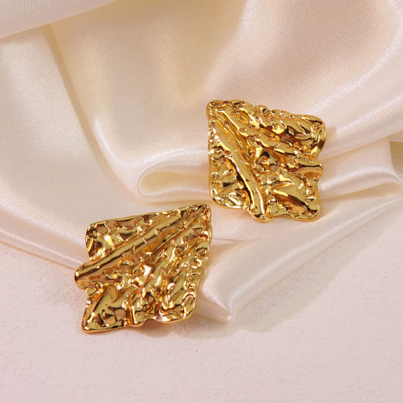 Women's Titanium Steel Geometric Stamped Earrings