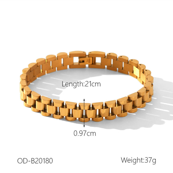 Women's Titanium Steel Geometric Style Bracelet With Vacuum Electroplating And Fine Polishing