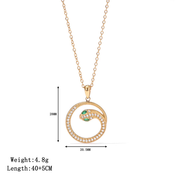 Women's Titanium Steel Geometric Style Electroplated O Word Chain Necklace