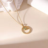 Women's Titanium Steel Geometric Style Electroplated O Word Chain Necklace