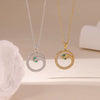Women's Titanium Steel Geometric Style Electroplated O Word Chain Necklace