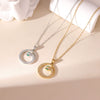 Women's Titanium Steel Geometric Style Electroplated O Word Chain Necklace