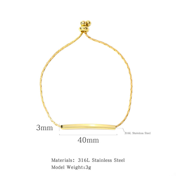 Women's Titanium Steel Geometric Style Electroplated Pull Bracelet Fashion Jewelry