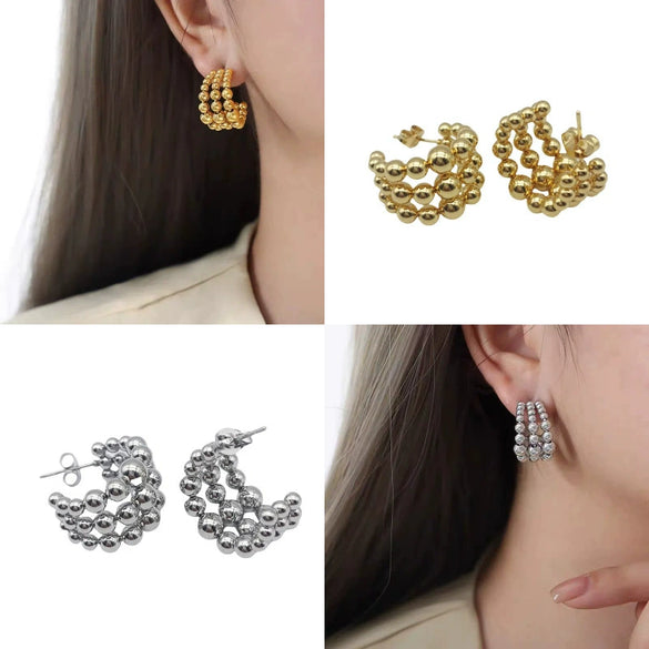 Women's Titanium Steel Geometric Style Polish Earrings