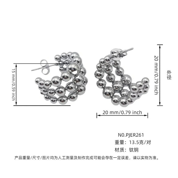 Women's Titanium Steel Geometric Style Polish Earrings