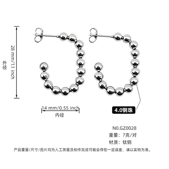 Women's Titanium Steel Geometric Style Polish Earrings