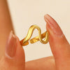 Women's Titanium Steel Geometric Style Ring With Electroplating