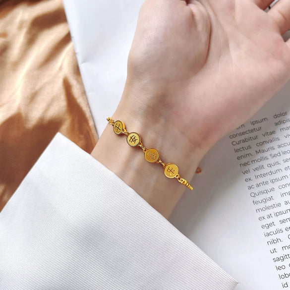 Women's Titanium Steel Geometric Style Simple Lucky Bracelet With Electroplating