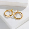Women's Titanium Steel Geometric Threelayer Intertwined Ring With Electroplating Design