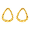 Women's 316L Stainless Steel Geometric Triangular Striped Electroplated Earrings