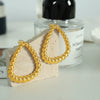 Women's 316L Stainless Steel Geometric Triangular Striped Electroplated Earrings
