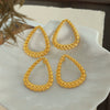 Women's 316L Stainless Steel Geometric Triangular Striped Electroplated Earrings