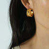 Women's 316L Stainless Steel Geometric Twist Stud Earrings With Electroplating Design