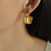 Women's 316L Stainless Steel Geometric Twist Stud Earrings With Electroplating Design