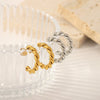 Women's Titanium Steel Geometric Twisted Cshaped Electroplated Earrings Jewelry