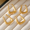 Women's Titanium Steel Geometric U Shaped Hollow Earrings With Pvd 18K Gold Electroplating