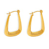 Women's Titanium Steel Geometric U Shaped Hollow Earrings With Pvd 18K Gold Electroplating