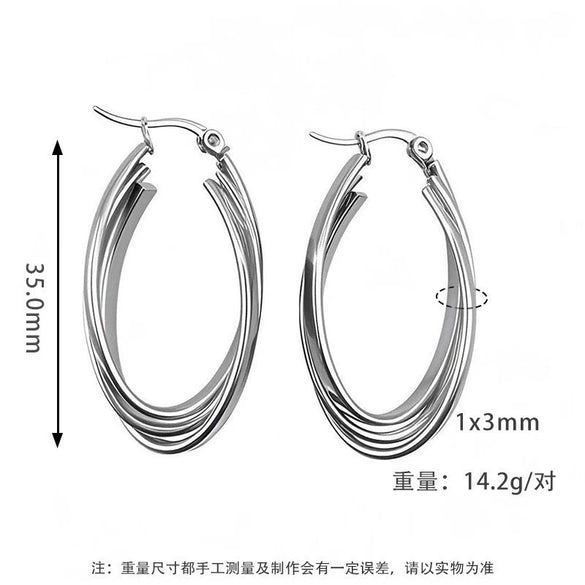 Women's Titanium Steel Geometric Ushaped Electroplated Earrings