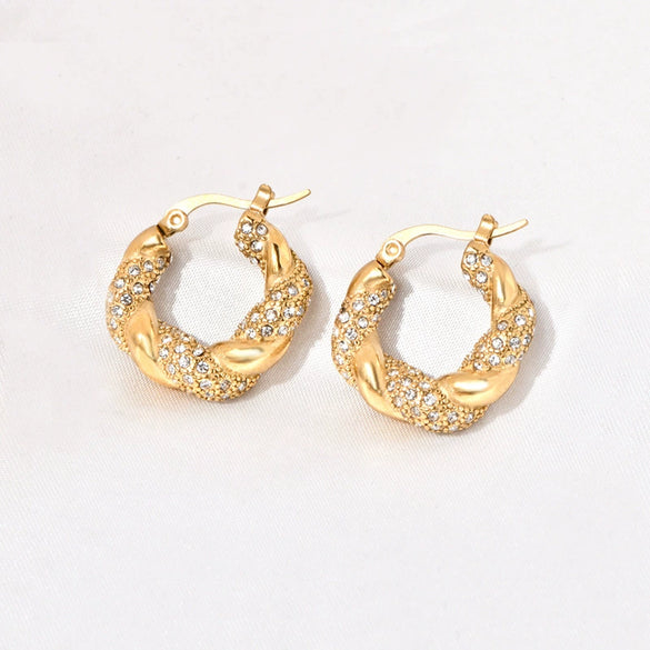 Women's Titanium Steel Geometric Ushaped Twist Earrings