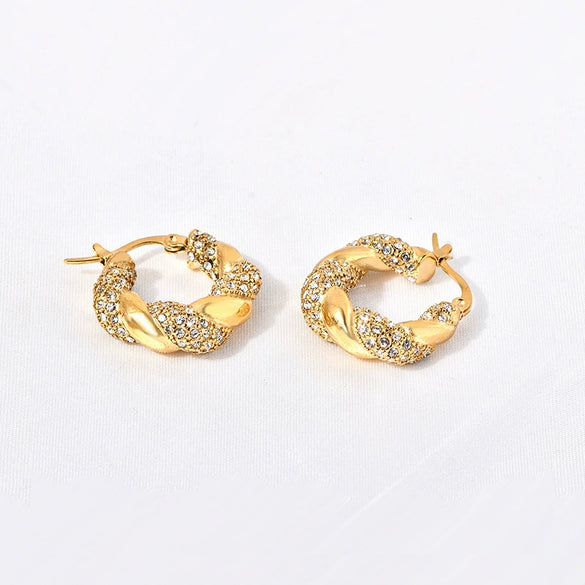 Women's Titanium Steel Geometric Ushaped Twist Earrings