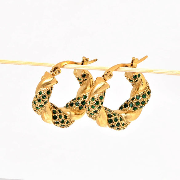 Women's Titanium Steel Geometric Ushaped Twist Earrings