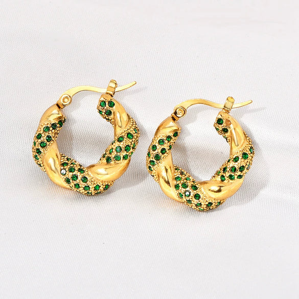 Women's Titanium Steel Geometric Ushaped Twist Earrings