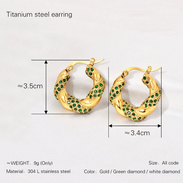 Women's Titanium Steel Geometric Ushaped Twist Earrings
