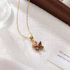 Women's Titanium Steel Geometric Windmill Pendant Necklace Electroplated Minimalist Style