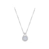 Women's Titanium Steel Geometric Zircon Pendant Necklace With Electroplating