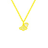 Women's Titanium Steel Ginkgo Leaf Pendant Necklace With Microinlaid Zircon And Geometric Pattern