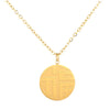 Women's Titanium Steel Gold Color Round Pendant Clavicle Necklace With Letter Text Design And Box Chain Fashion Jewelry