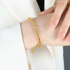 Women's 316L Stainless Steel Gold Plated Beaded Chain Jewelry Set With Zircon Pendant