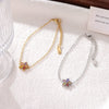 Women's Titanium Steel Gold Plated Geometric Flower Bracelet With Electroplating Simple Style