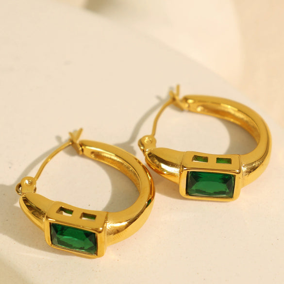 Women's 316L Stainless Steel Gold Plated Retro Geometric Artistic Earrings
