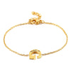 Women's Titanium Steel Gold Tone Electroplated Letter Bracelet With Rhinestone Accents Simple Text Style Jewelry