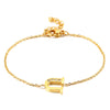 Women's Titanium Steel Gold Tone Electroplated Letter Bracelet With Rhinestone Accents Simple Text Style Jewelry
