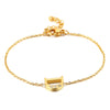 Women's Titanium Steel Gold Tone Electroplated Letter Bracelet With Rhinestone Accents Simple Text Style Jewelry