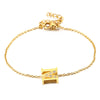 Women's Titanium Steel Gold Tone Electroplated Letter Bracelet With Rhinestone Accents Simple Text Style Jewelry