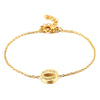 Women's Titanium Steel Gold Tone Electroplated Letter Bracelet With Rhinestone Accents Simple Text Style Jewelry