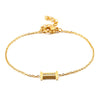 Women's Titanium Steel Gold Tone Electroplated Letter Bracelet With Rhinestone Accents Simple Text Style Jewelry