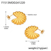 Women's 316L Stainless Steel Goldplated Geometric Vertical Stripes Love Shape Earrings