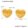 Women's 316L Stainless Steel Goldplated Geometric Vertical Stripes Love Shape Earrings