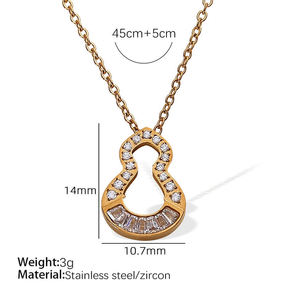 Women's 316L Stainless Steel Gourd Necklace With Electroplating